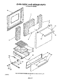 OVEN DOOR AND BROILER Diagram and Parts List for SF0140SRW0  Whirlpool Range