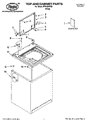 TOP AND CABINET PARTS Diagram and Parts List for RTW4300TQ0  Roper Washer