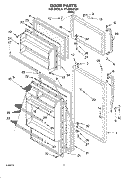 DOOR PARTS Diagram and Parts List for RT14BKXKQ04  Roper Refrigerator
