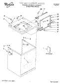 TOP AND CABINET, LITERATURE Diagram and Parts List for LSQ7533JQ0  Whirlpool Washer