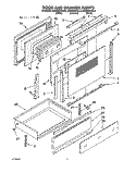 DOOR AND DRAWER Diagram and Parts List for KERC500YBL0  KitchenAid Range