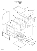 OVEN, LITERATURE Diagram and Parts List for FGP215EW2  Roper Range