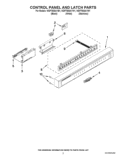 CONTROL PANEL AND LATCH PARTS Diagram and Parts List for WDF750SAYW1  Whirlpool Dishwasher