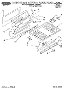 COOKTOP AND CONTROL PANEL, LITERATURE Diagram and Parts List for FGP335BL1  Roper Range