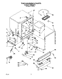 TUB ASSEMBLY Diagram and Parts List for DU806CWDQ0  Whirlpool Dishwasher