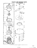 PUMP AND MOTOR Diagram and Parts List for SHF3801W0  Whirlpool Dishwasher