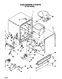 TUB ASSEMBLY, LIT/OPTIONAL Diagram and Parts List for WU1000X7  Roper Dishwasher