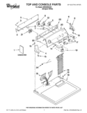 TOP AND CONSOLE PARTS Diagram and Parts List for WED4850XQ1  Whirlpool Dryer