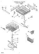 DISHRACK Diagram and Parts List for SUD6000HQ0  Whirlpool Dishwasher