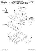 COOKTOP PARTS Diagram and Parts List for GJC3634RP01  Whirlpool Cooktop
