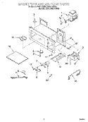 MAGNETRON AND AIR FLOW Diagram and Parts List for MH6110XEB1  Whirlpool Microwave