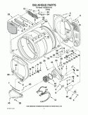 BULKHEAD PARTS Diagram and Parts List for WGD5610XW0  Whirlpool Dryer