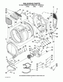 BULKHEAD PARTS Diagram and Parts List for WGD9270XL1  Whirlpool Dryer