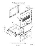 DOOR AND DRAWER, LIT/OPTIONAL Diagram and Parts List for RJE302BW0  Whirlpool Range