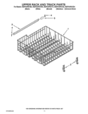 UPPER RACK AND TRACK PARTS Diagram and Parts List for WDF510PAYS4  Whirlpool Dishwasher