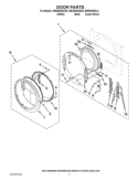 DOOR PARTS Diagram and Parts List for WED94HEXL2  Whirlpool Dryer