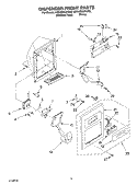 DISPENSER FRONT Diagram and Parts List for 6GD25DCXHW02  Whirlpool Refrigerator