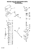MOTOR AND ICE CONTAINER PARTS Diagram and Parts List for KSRY25CVMS00  KitchenAid Refrigerator