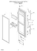 REFRIGERATOR DOOR Diagram and Parts List for 4YED27PQFN02  Whirlpool Refrigerator