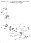 BRAKE, CLUTCH, GEARCASE, MOTOR AND PUMP Diagram and Parts List for KAWS750GQ1  KitchenAid Washer