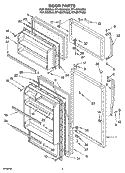 DOOR PARTS Diagram and Parts List for RT14DKYKZ03  Roper Refrigerator