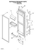 REFRIGERATOR DOOR PARTS Diagram and Parts List for 6ED2FHKXRL01  Whirlpool Refrigerator