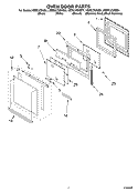 OVEN DOOR Diagram and Parts List for KEBC278KBT1  KitchenAid Wall Oven