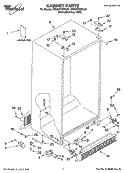 CABINET PARTS Diagram and Parts List for 7ED2GTQXPL00  Whirlpool Refrigerator