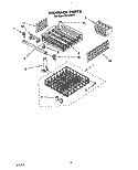 DISHRACK Diagram and Parts List for WU5750Y2  Roper Dishwasher