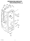 REFRIGERATOR LINER PARTS Diagram and Parts List for KSCS25MTMS00  KitchenAid Refrigerator