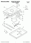 COOKTOP PARTS, OPTIONAL PARTS Diagram and Parts List for KECC506RSS05  KitchenAid Cooktop
