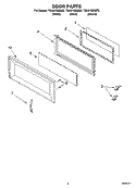 DOOR PARTS Diagram and Parts List for YGH8155XMB2  Whirlpool Microwave