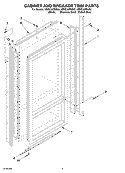 CABINET AND BREAKER TRIM PARTS Diagram and Parts List for KBRC36FKS02  KitchenAid Refrigerator