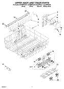 UPPER RACK AND TRACK PARTS Diagram and Parts List for GU1500XTLT1  Whirlpool Dishwasher