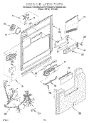 DOOR AND LATCH Diagram and Parts List for KUDR24SEBL0  KitchenAid Dishwasher