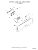 CONTROL PANEL AND LATCH PARTS Diagram and Parts List for KUDE70FXPA1  KitchenAid Dishwasher