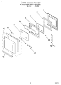OVEN DOOR Diagram and Parts List for KEBI276DBL6  KitchenAid Wall Oven