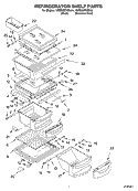 REFRIGERATOR SHELF PARTS Diagram and Parts List for KSRB25FKBL04  KitchenAid Refrigerator