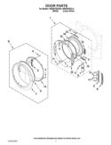 DOOR PARTS Diagram and Parts List for WED97HEXL4  Whirlpool Dryer