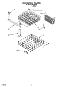 DISHRACK PARTS, OPTIONAL PARTS (NOT INCLUDED) Diagram and Parts List for IPU25363  Inglis Dishwasher