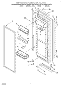 REFRIGERATOR DOOR Diagram and Parts List for KSRB27FHBL02  KitchenAid Refrigerator