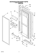 REFRIGERATOR DOOR Diagram and Parts List for GD22SFXHS05  Whirlpool Refrigerator