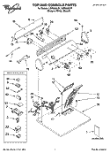 TOP AND CONSOLE PARTS Diagram and Parts List for LGR5636LT1  Whirlpool Dryer