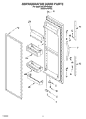 REFRIGERATOR DOOR Diagram and Parts List for 3KED0FHQKQ00  KitchenAid Refrigerator