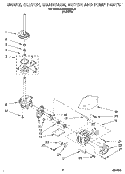 BRAKE, CLUTCH, GEARCASE, MOTOR AND PUMP Diagram and Parts List for KAWE668BAL1  KitchenAid Washer