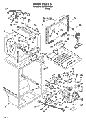 LINER PARTS Diagram and Parts List for 5GR9SHKXLQ01  Whirlpool Refrigerator