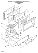 OVEN DOOR AND BROILER Diagram and Parts List for SF330PEWN8  Whirlpool Range