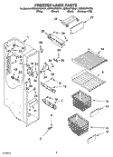 FREEZER LINER PARTS Diagram and Parts List for KSRX22FNST01  KitchenAid Refrigerator