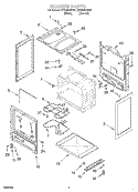 CHASSIS Diagram and Parts List for RF3020XGW1  Whirlpool Range