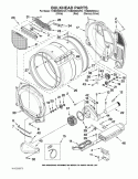 BULKHEAD PARTS Diagram and Parts List for YWED9250WL0  Whirlpool Dryer